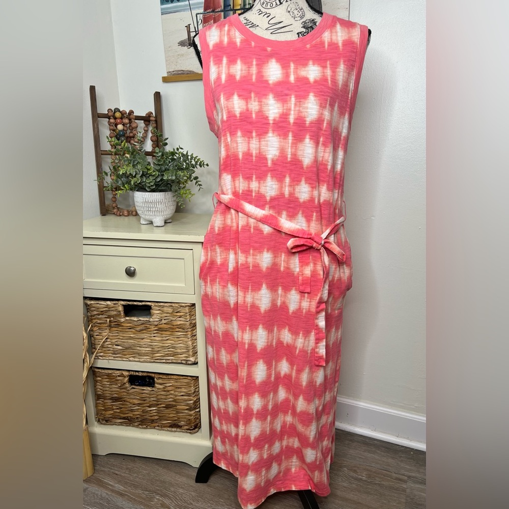 Time and Tru Women's Sleeveless Dress with Self Tie Belt